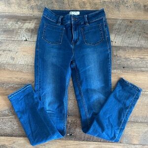 Free People Deep Blue Skinny Jeans